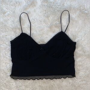 Me to We black crop tank top